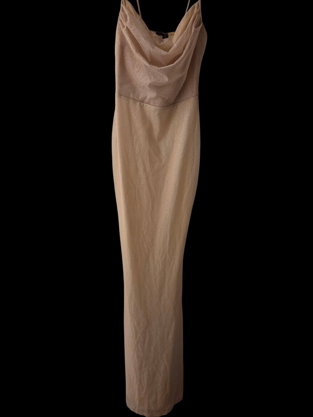Windsor Shimmery Ivory Cowl Neck Slip Dress